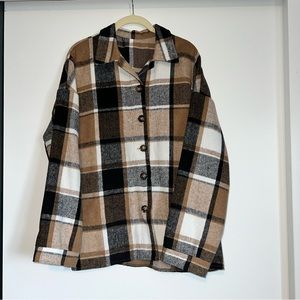 Oversized Long Plaid Shacket